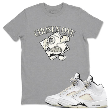 5s Sail shirt to match jordans Sneaker Puzzle sneaker tees Air Jordan 5 Sail SNRT Sneaker Release Tees unisex cotton Heather Grey 1 crew neck shirt