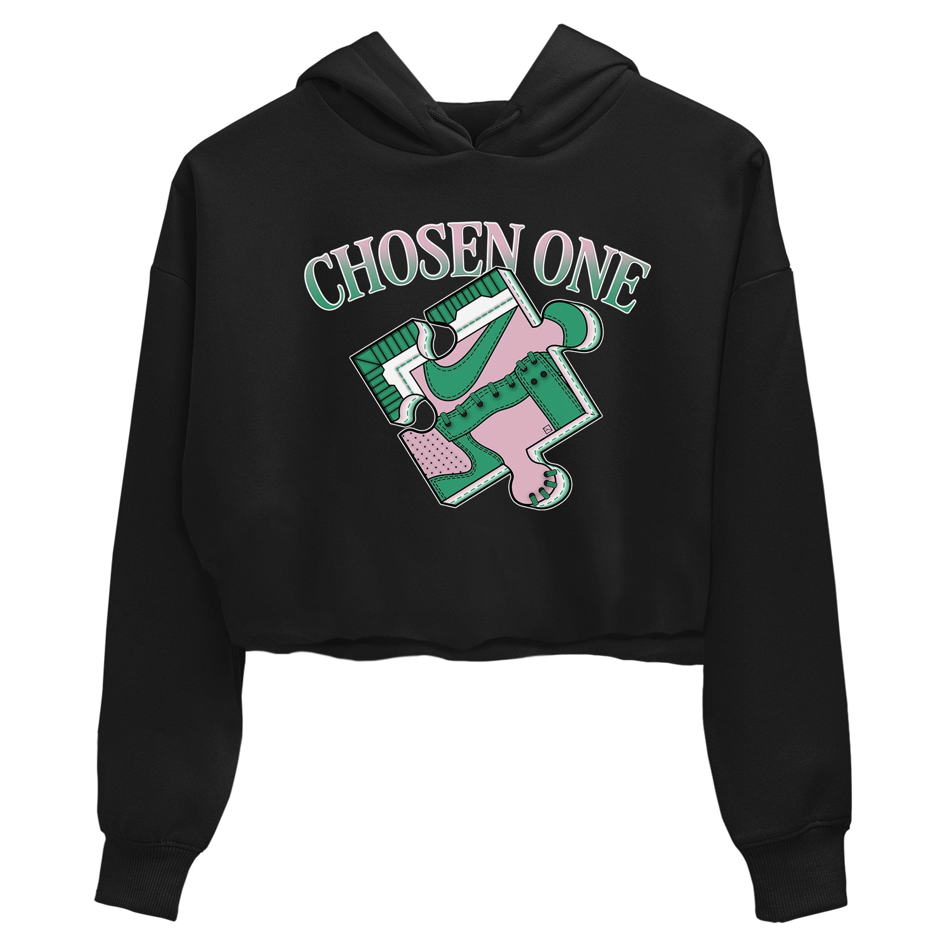 Dunk Medium Soft Pink Malachite shirt to match jordans Sneaker Puzzle sneaker tees Dunk Medium Soft Pink Malachite SNRT Sneaker Release Tees Black 2 crop length shirt