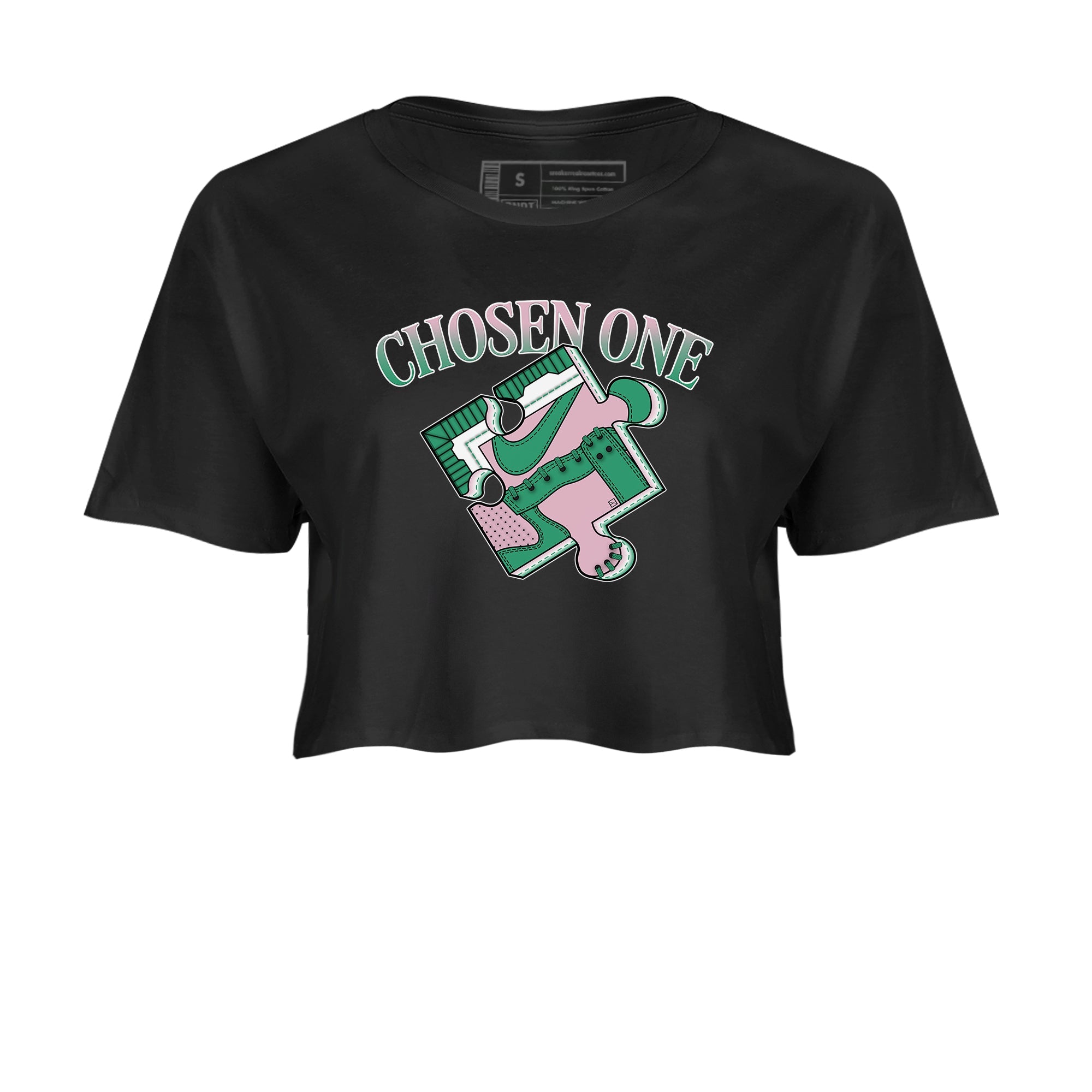Dunk Medium Soft Pink Malachite shirt to match jordans Sneaker Puzzle sneaker tees Dunk Medium Soft Pink Malachite SNRT Sneaker Release Tees Black 2 crop length shirt