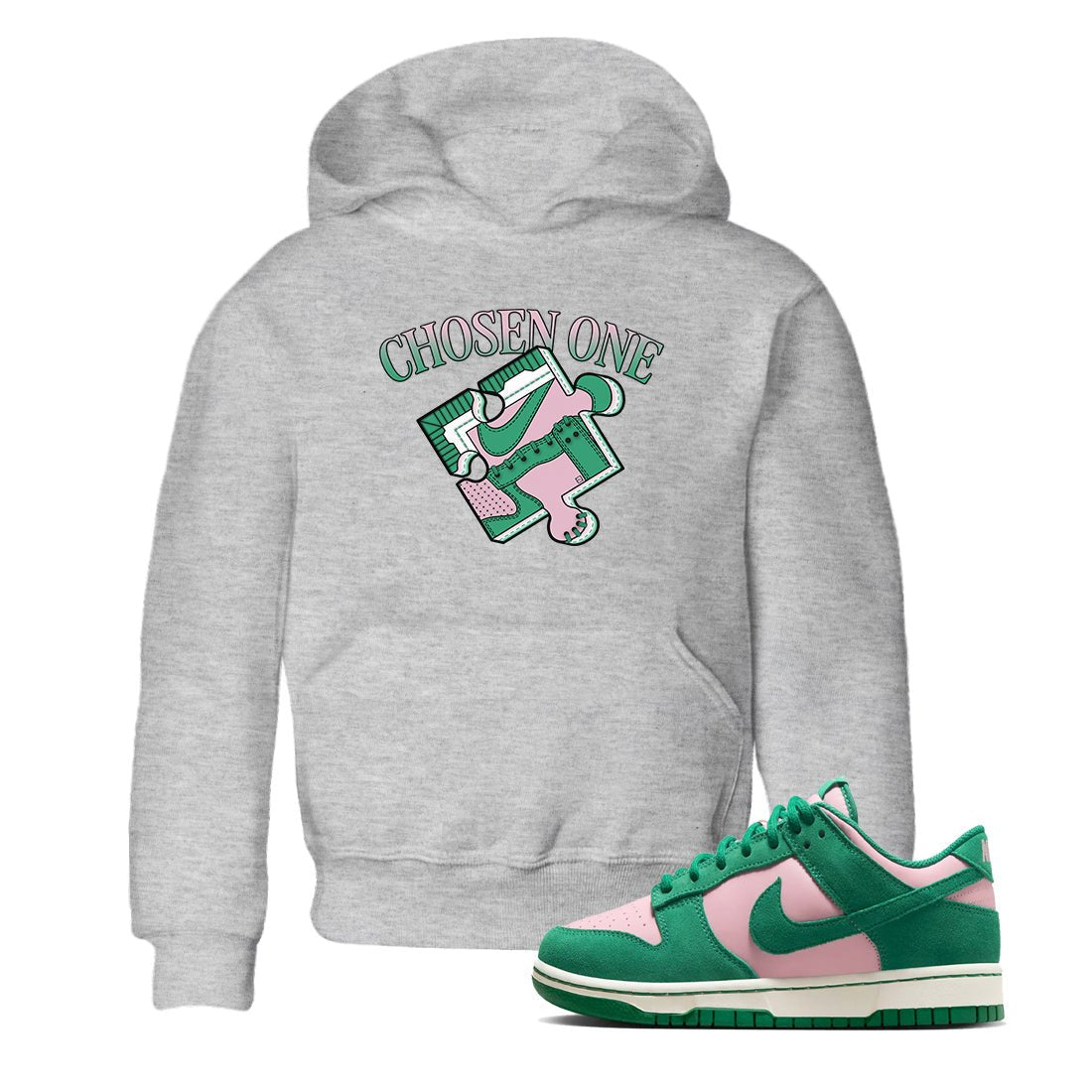 Dunk Medium Soft Pink Malachite shirt to match jordans Sneaker Puzzle sneaker tees Dunk Medium Soft Pink Malachite SNRT sneaker release tees baby toddler Heather Grey 1 cotton Shirt