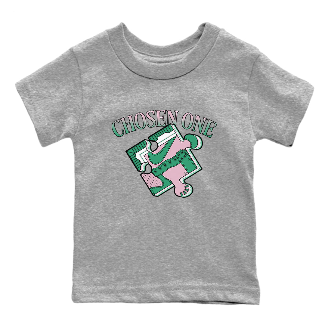 Dunk Medium Soft Pink Malachite shirt to match jordans Sneaker Puzzle sneaker tees Dunk Medium Soft Pink Malachite SNRT sneaker release tees baby toddler Heather Grey 2 cotton Shirt