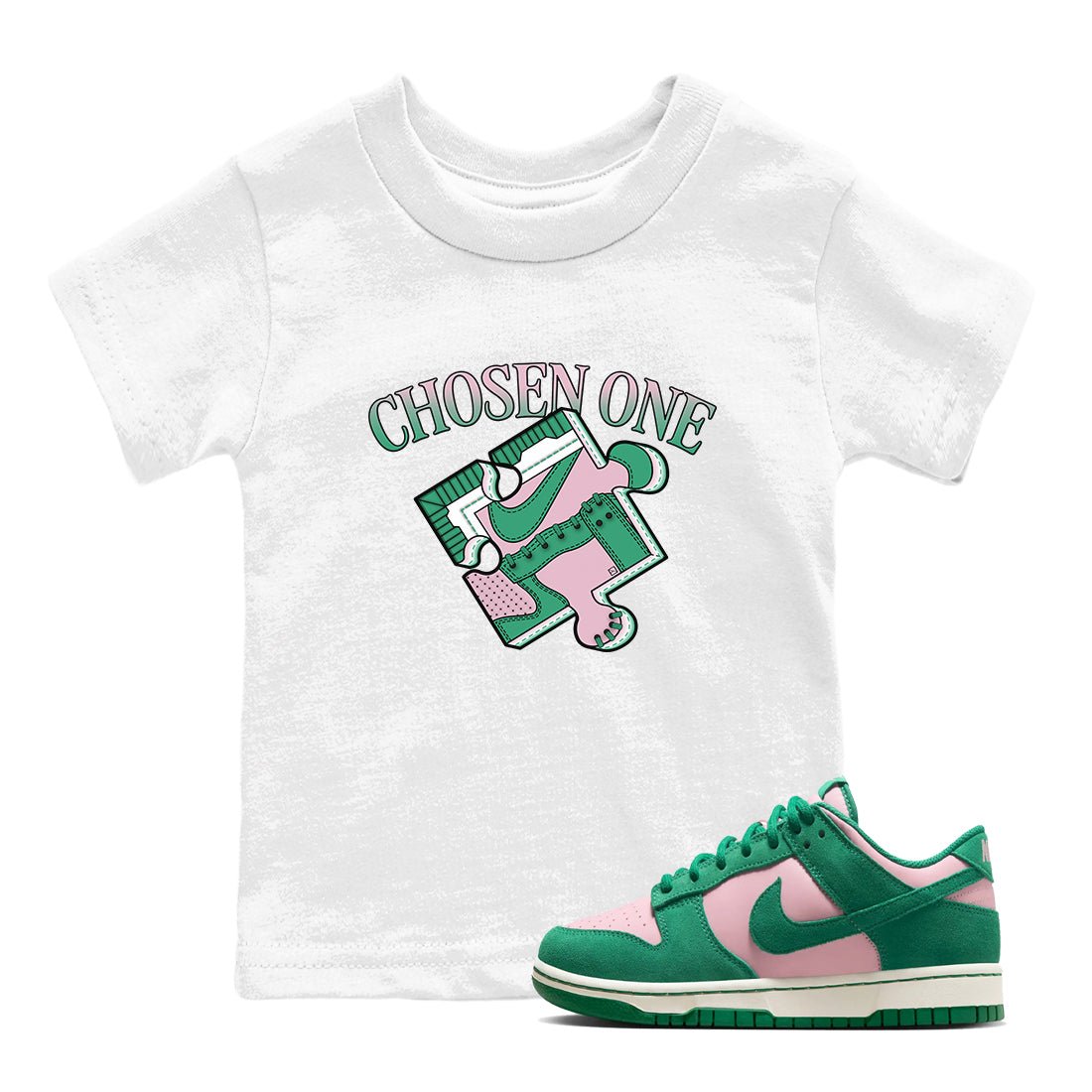 Dunk Medium Soft Pink Malachite shirt to match jordans Sneaker Puzzle sneaker tees Dunk Medium Soft Pink Malachite SNRT sneaker release tees baby toddler White 1 cotton Shirt