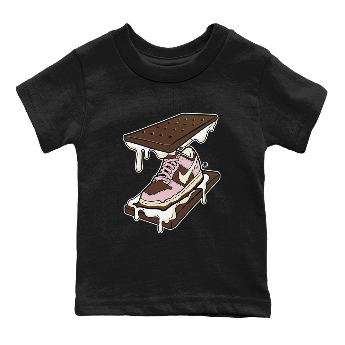 Dunk Cacao Wow And Pink Foam shirts to match jordans Sneaker Sandwich sneaker match tees Dunk Cacao Wow And Pink Foam SNRT Sneaker Tees streetwear brand Baby and Youth Black 2 cotton tee