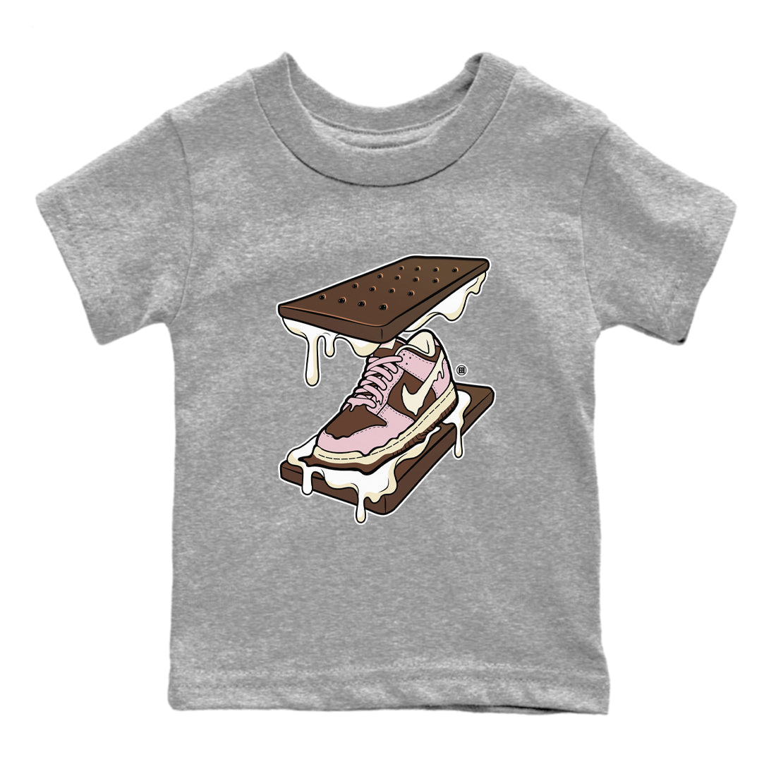 Dunk Cacao Wow And Pink Foam shirts to match jordans Sneaker Sandwich sneaker match tees Dunk Cacao Wow And Pink Foam SNRT Sneaker Tees streetwear brand Baby and Youth Heather Grey 2 cotton tee
