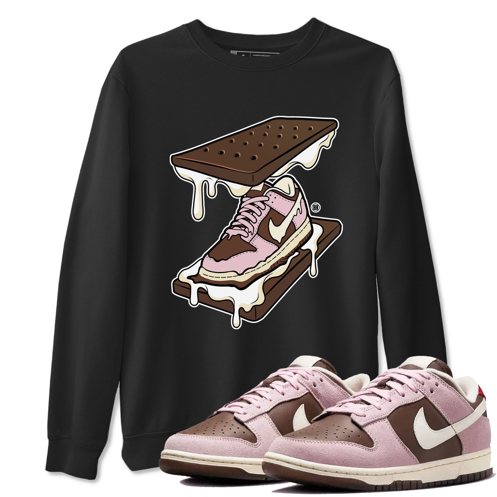 Dunk Cacao Wow And Pink Foam shirts to match jordans Sneaker Sandwich sneaker match tees Dunk Cacao Wow And Pink Foam SNRT Sneaker Tees streetwear brand Black 1 unisex cotton tee