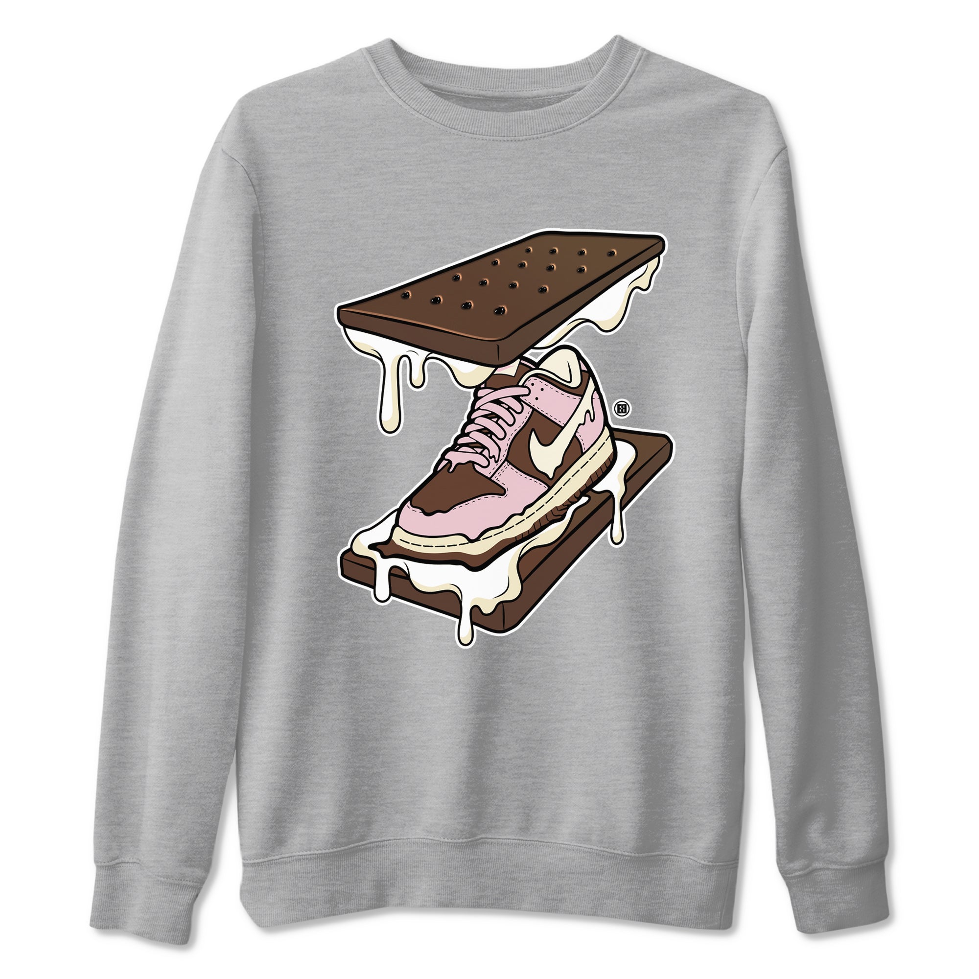 Dunk Cacao Wow And Pink Foam shirts to match jordans Sneaker Sandwich sneaker match tees Dunk Cacao Wow And Pink Foam SNRT Sneaker Tees streetwear brand Heather Grey 2 unisex cotton tee
