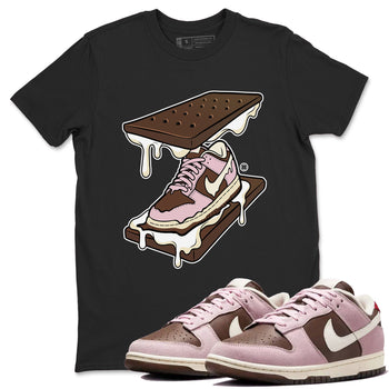 Dunk Cacao Wow And Pink Foam shirts to match jordans Sneaker Sandwich sneaker match tees Dunk Cacao Wow And Pink Foam SNRT Sneaker Tees streetwear brand Black 1 unisex cotton tee