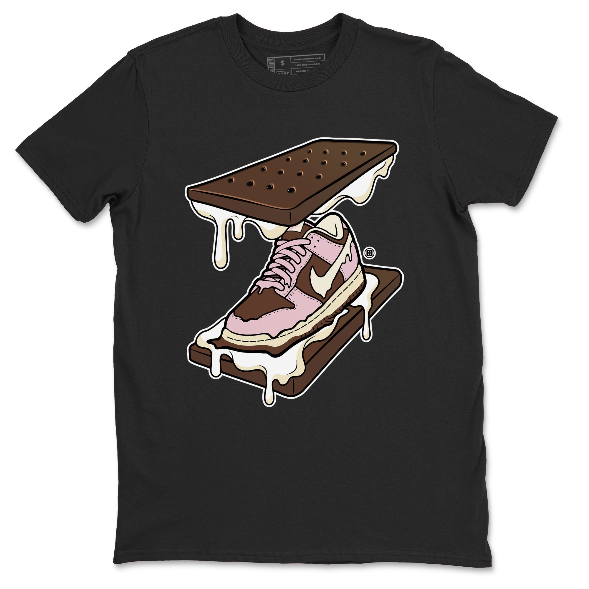 Dunk Cacao Wow And Pink Foam shirts to match jordans Sneaker Sandwich sneaker match tees Dunk Cacao Wow And Pink Foam SNRT Sneaker Tees streetwear brand Black 2 unisex cotton tee
