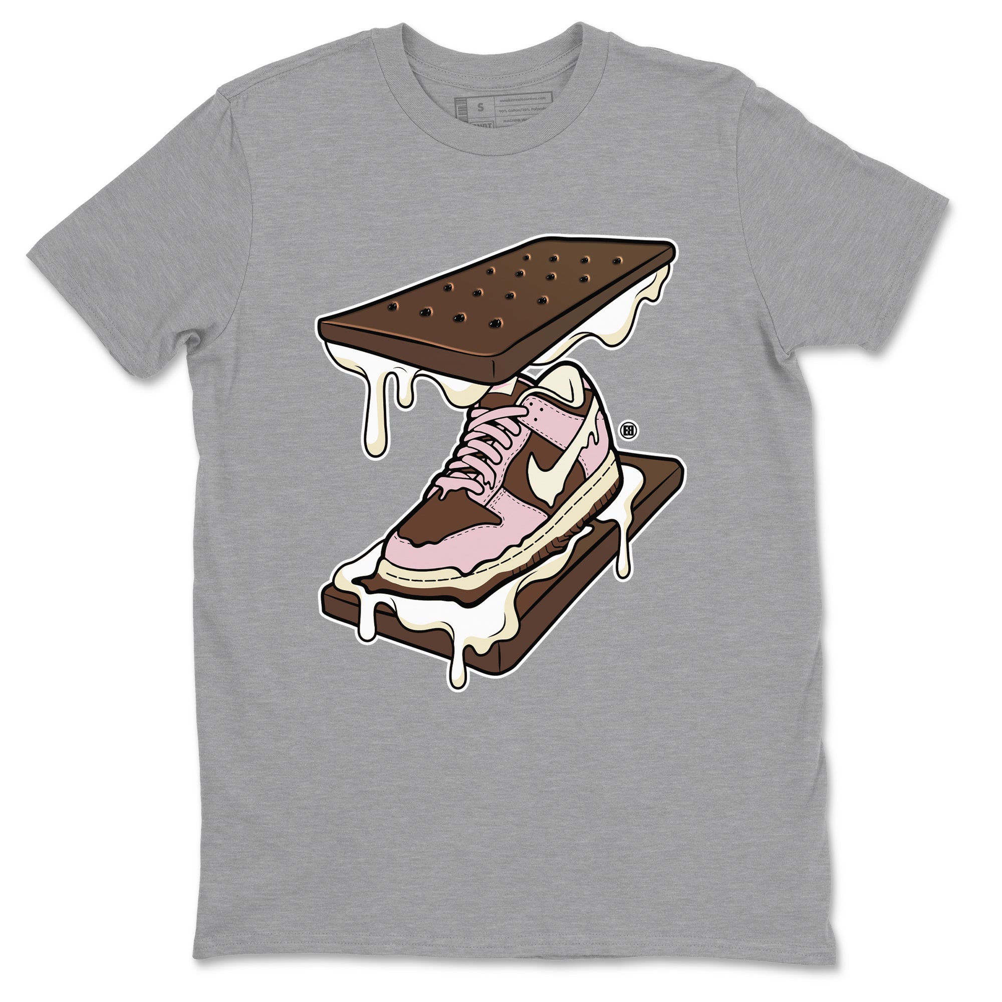 Dunk Cacao Wow And Pink Foam shirts to match jordans Sneaker Sandwich sneaker match tees Dunk Cacao Wow And Pink Foam SNRT Sneaker Tees streetwear brand Heather Grey 2 unisex cotton tee