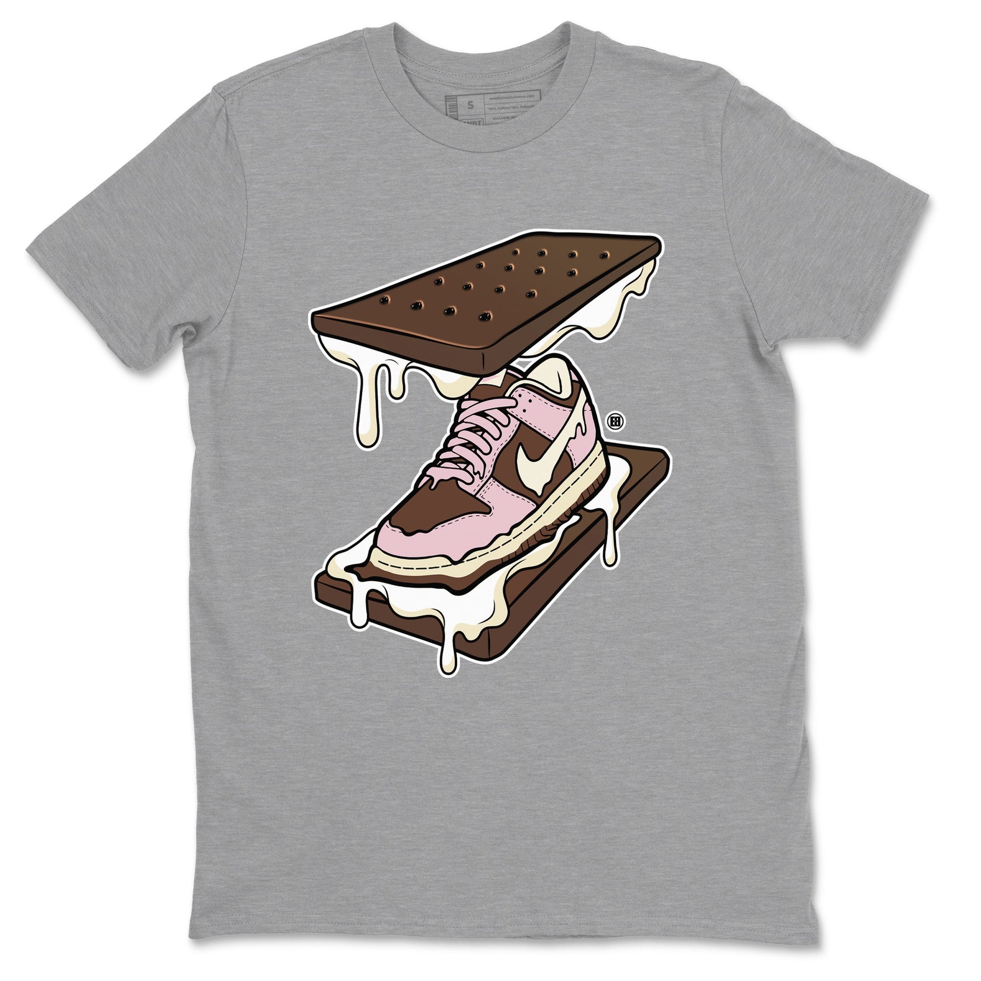 Dunk Cacao Wow And Pink Foam shirts to match jordans Sneaker Sandwich sneaker match tees Dunk Cacao Wow And Pink Foam SNRT Sneaker Tees streetwear brand Heather Grey 2 unisex cotton tee