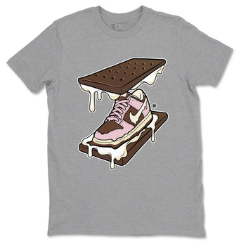 Dunk Cacao Wow And Pink Foam shirts to match jordans Sneaker Sandwich sneaker match tees Dunk Cacao Wow And Pink Foam SNRT Sneaker Tees streetwear brand Heather Grey 2 unisex cotton tee