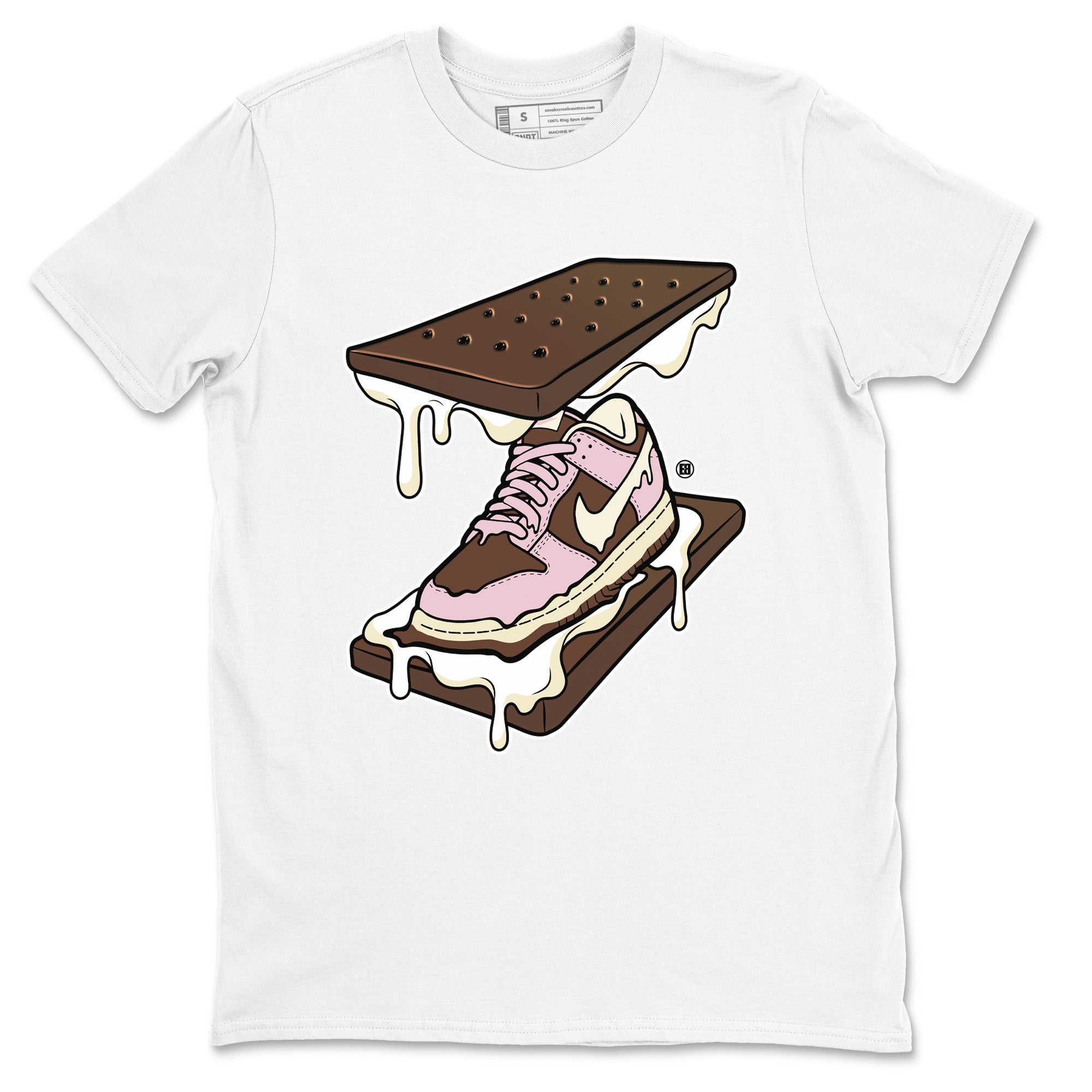 Dunk Cacao Wow And Pink Foam shirts to match jordans Sneaker Sandwich sneaker match tees Dunk Cacao Wow And Pink Foam SNRT Sneaker Tees streetwear brand White 2 unisex cotton tee
