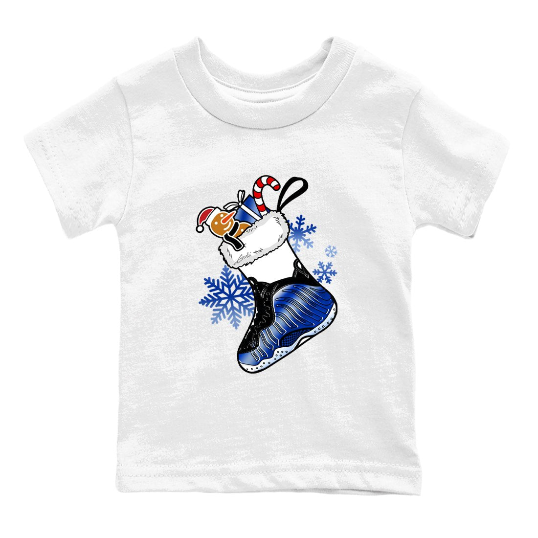 Foams One Royal shirts to match jordans Christmas Sneaker Stocking t shirts to match sneakers Air Foamposite One Royal match shoes to clothes SNRT Sneaker Tees Youth Baby White 2 tee