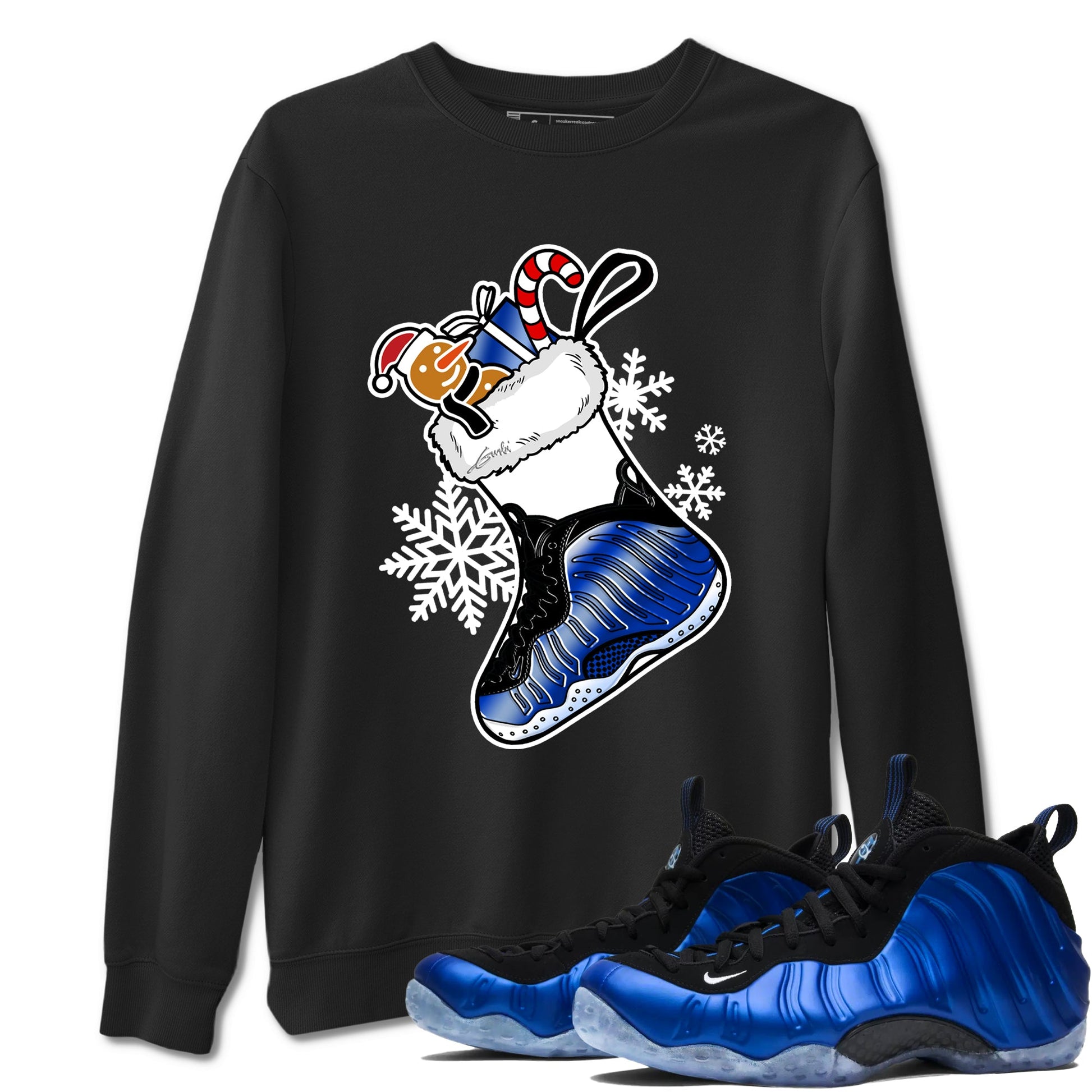 Foams One Royal shirts to match jordans Christmas Sneaker Stocking t shirts to match sneakers Air Foamposite One Royal match shoes to clothes SNRT Sneaker Tees unisex cotton Black 1 shirts