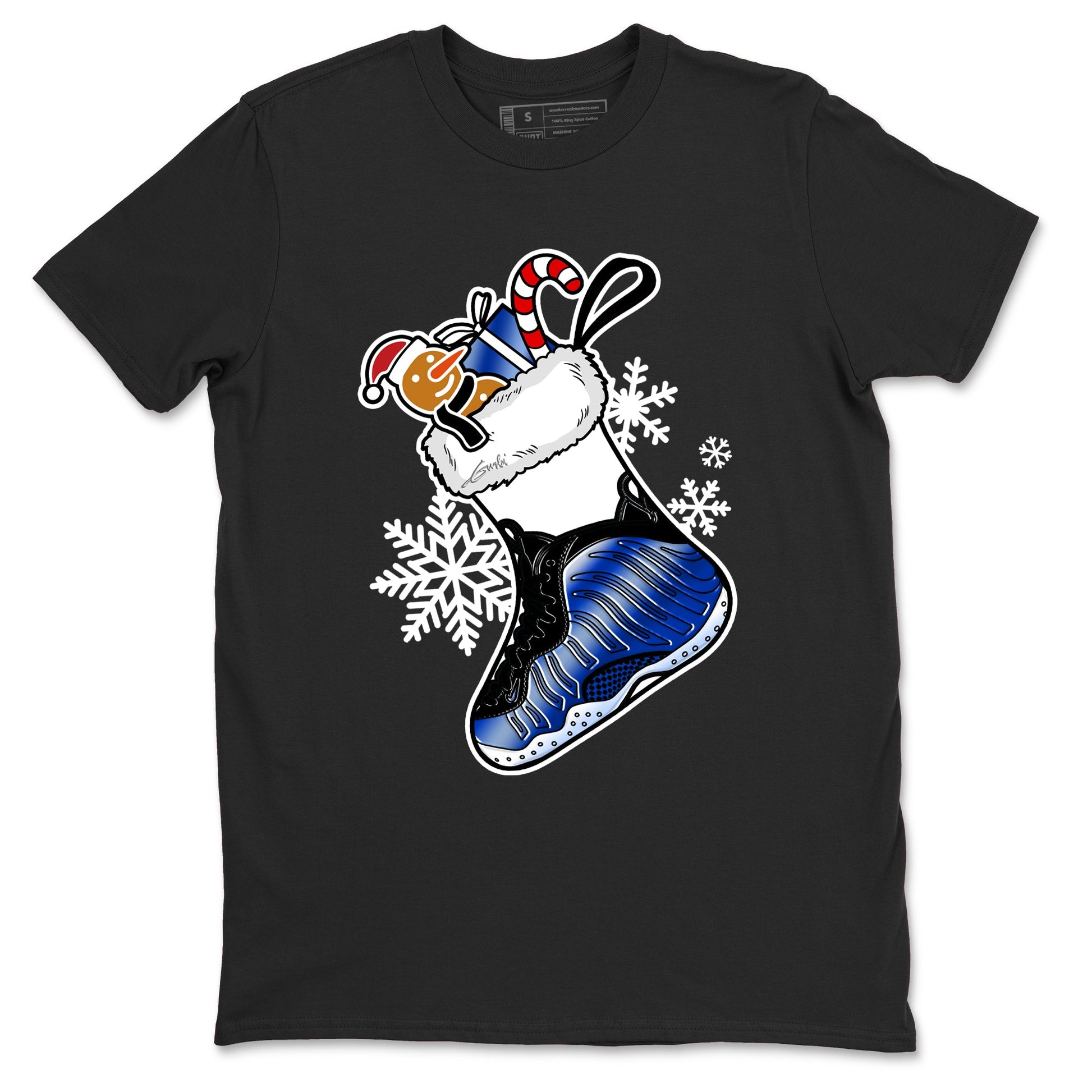 Foams One Royal shirts to match jordans Christmas Sneaker Stocking t shirts to match sneakers Air Foamposite One Royal match shoes to clothes SNRT Sneaker Tees unisex cotton Black 2 shirts