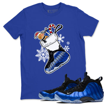 Foams One Royal shirts to match jordans Christmas Sneaker Stocking t shirts to match sneakers Air Foamposite One Royal match shoes to clothes SNRT Sneaker Tees unisex cotton Royal Blue 1 shirts