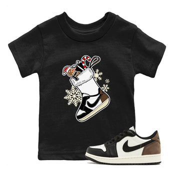 1s Mocha shirts to match jordans Christmas Sneaker Stocking t shirts to match sneakers Air Jordan 1 Low OG Mocha match shoes to clothes SNRT Sneaker Tees Youth Baby Black 1 tee