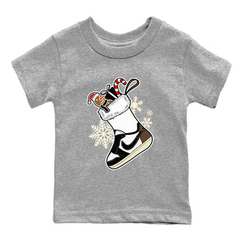 1s Mocha shirts to match jordans Christmas Sneaker Stocking t shirts to match sneakers Air Jordan 1 Low OG Mocha match shoes to clothes SNRT Sneaker Tees Youth Baby Heather Grey 2 tee