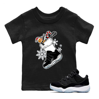 11s Space Jam shirts to match jordans Christmas Sneaker Stocking t shirts to match sneakers Air Jordan 11 Low Black And Varsity Royal match shoes to clothes SNRT Sneaker Tees Youth Baby Black 1 tee
