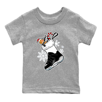 11s Space Jam shirts to match jordans Christmas Sneaker Stocking t shirts to match sneakers Air Jordan 11 Low Black And Varsity Royal match shoes to clothes SNRT Sneaker Tees Youth Baby Heather Grey 2 tee