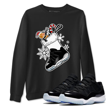 11s Space Jam shirts to match jordans Christmas Sneaker Stocking t shirts to match sneakers Air Jordan 11 Low Black And Varsity Royal match shoes to clothes SNRT Sneaker Tees unisex cotton Black 1 shirts
