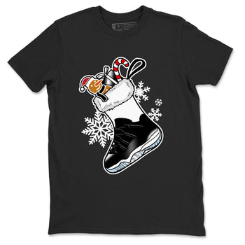11s Space Jam shirts to match jordans Christmas Sneaker Stocking t shirts to match sneakers Air Jordan 11 Low Black And Varsity Royal match shoes to clothes SNRT Sneaker Tees unisex cotton Black 2 shirts