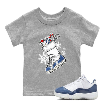 11s Diffused Blue shirts to match jordans Christmas Sneaker Stocking t shirts to match sneakers Air Jordan 11 Retro Low Diffused Blue match shoes to clothes SNRT Sneaker Tees Youth Baby Heather Grey 1 tee