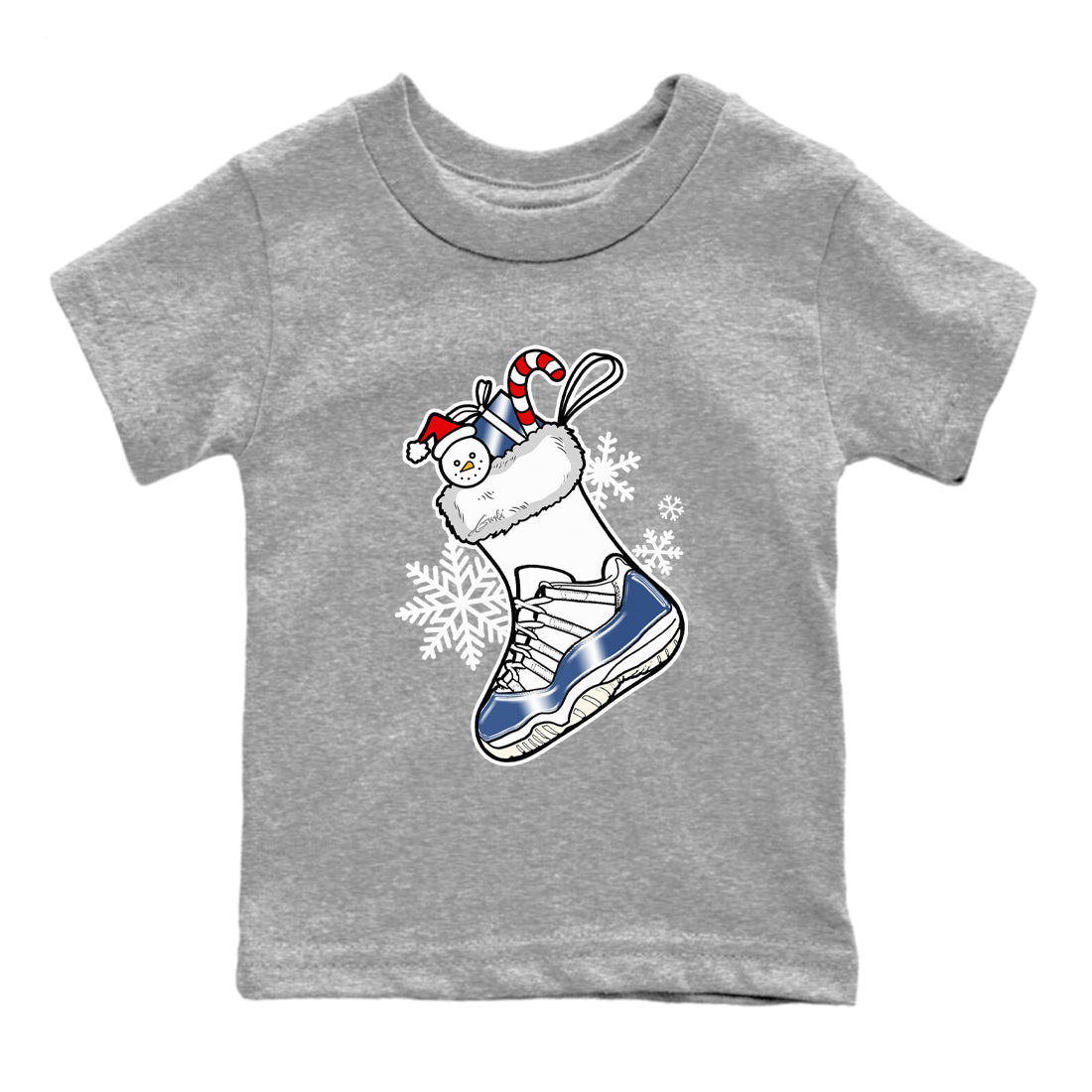 11s Diffused Blue shirts to match jordans Christmas Sneaker Stocking t shirts to match sneakers Air Jordan 11 Retro Low Diffused Blue match shoes to clothes SNRT Sneaker Tees Youth Baby Heather Grey 2 tee