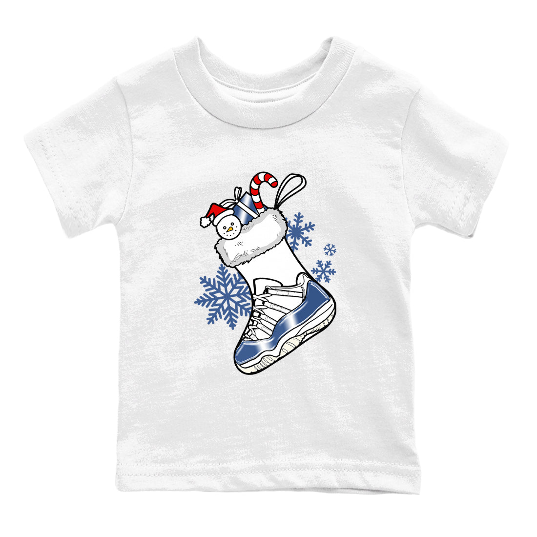 11s Diffused Blue shirts to match jordans Christmas Sneaker Stocking t shirts to match sneakers Air Jordan 11 Retro Low Diffused Blue match shoes to clothes SNRT Sneaker Tees Youth Baby White 2 tee