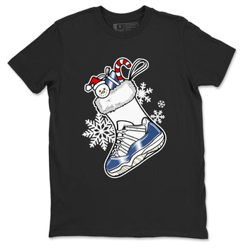 11s Diffused Blue shirts to match jordans Christmas Sneaker Stocking t shirts to match sneakers Air Jordan 11 Retro Low Diffused Blue match shoes to clothes SNRT Sneaker Tees unisex cotton Black 2 shirts