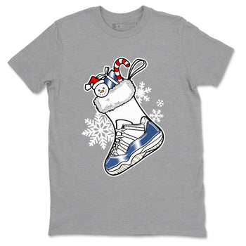 11s Diffused Blue shirts to match jordans Christmas Sneaker Stocking t shirts to match sneakers Air Jordan 11 Retro Low Diffused Blue match shoes to clothes SNRT Sneaker Tees unisex cotton Heather Grey 2 shirts