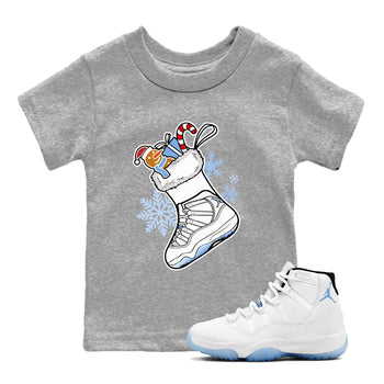 11s Columbia shirts to match jordans Christmas Sneaker Stocking t shirts to match sneakers Air Jordan 11 Retro Legend Blue match shoes to clothes SNRT Sneaker Tees Youth Baby Heather Grey 1 tee