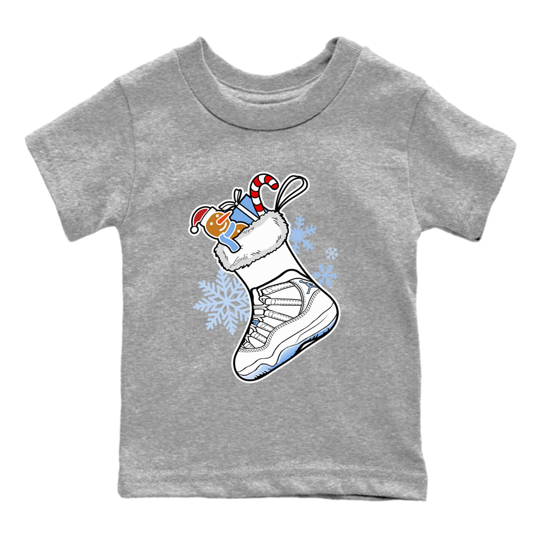 11s Columbia shirts to match jordans Christmas Sneaker Stocking t shirts to match sneakers Air Jordan 11 Retro Legend Blue match shoes to clothes SNRT Sneaker Tees Youth Baby Heather Grey 2 tee