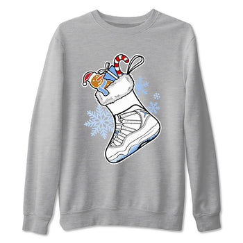 11s Columbia shirts to match jordans Christmas Sneaker Stocking t shirts to match sneakers Air Jordan 11 Retro Legend Blue match shoes to clothes SNRT Sneaker Tees unisex cotton Heather Grey 2 shirts