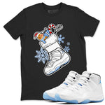 11s Columbia shirts to match jordans Christmas Sneaker Stocking t shirts to match sneakers Air Jordan 11 Retro Legend Blue match shoes to clothes SNRT Sneaker Tees unisex cotton Black 1 shirts