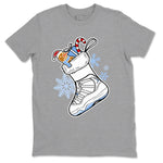 11s Columbia shirts to match jordans Christmas Sneaker Stocking t shirts to match sneakers Air Jordan 11 Retro Legend Blue match shoes to clothes SNRT Sneaker Tees unisex cotton Heather Grey 2 shirts