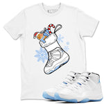 11s Columbia shirts to match jordans Christmas Sneaker Stocking t shirts to match sneakers Air Jordan 11 Retro Legend Blue match shoes to clothes SNRT Sneaker Tees unisex cotton White 1 shirts