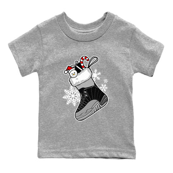 12s Black Wolf Grey shirts to match jordans Christmas Sneaker Stocking t shirts to match sneakers Air Jordan 12 Retro Black Wolf Grey match shoes to clothes SNRT Sneaker Tees Youth Baby Heather Grey 2 tee