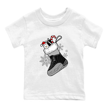 12s Black Wolf Grey shirts to match jordans Christmas Sneaker Stocking t shirts to match sneakers Air Jordan 12 Retro Black Wolf Grey match shoes to clothes SNRT Sneaker Tees Youth Baby White 2 tee