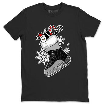 12s Black Wolf Grey shirts to match jordans Christmas Sneaker Stocking t shirts to match sneakers Air Jordan 12 Retro Black Wolf Grey match shoes to clothes SNRT Sneaker Tees unisex cotton Black 2 shirts