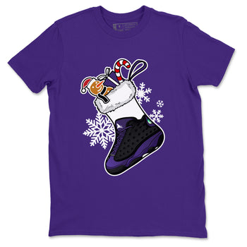 13s Court Purple shirts to match jordans Christmas Sneaker Stocking t shirts to match sneakers Air Jordan 13 Retro Court Purple match shoes to clothes SNRT Sneaker Tees unisex cotton Purple 2 shirts