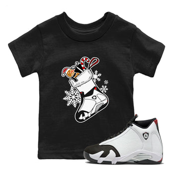 14s Black Toe shirts to match jordans Christmas Sneaker Stocking t shirts to match sneakers Air Jordan 14 Retro Black Toe match shoes to clothes SNRT Sneaker Tees Youth Baby Black 1 tee