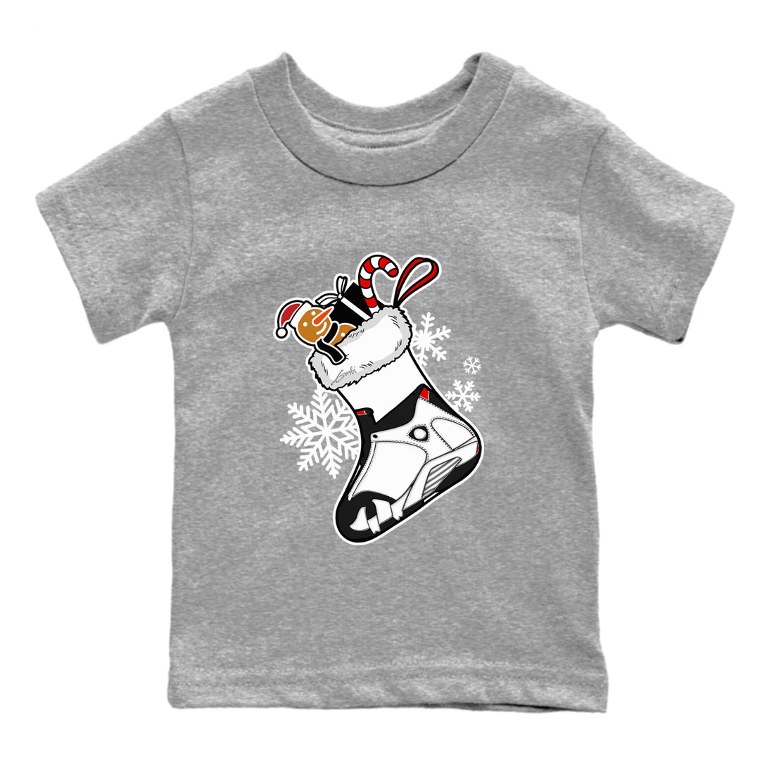 14s Black Toe shirts to match jordans Christmas Sneaker Stocking t shirts to match sneakers Air Jordan 14 Retro Black Toe match shoes to clothes SNRT Sneaker Tees Youth Baby Heather Grey 2 tee