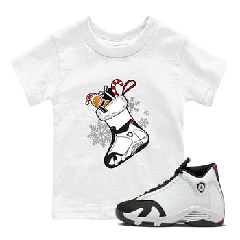 14s Black Toe shirts to match jordans Christmas Sneaker Stocking t shirts to match sneakers Air Jordan 14 Retro Black Toe match shoes to clothes SNRT Sneaker Tees Youth Baby White 1 tee