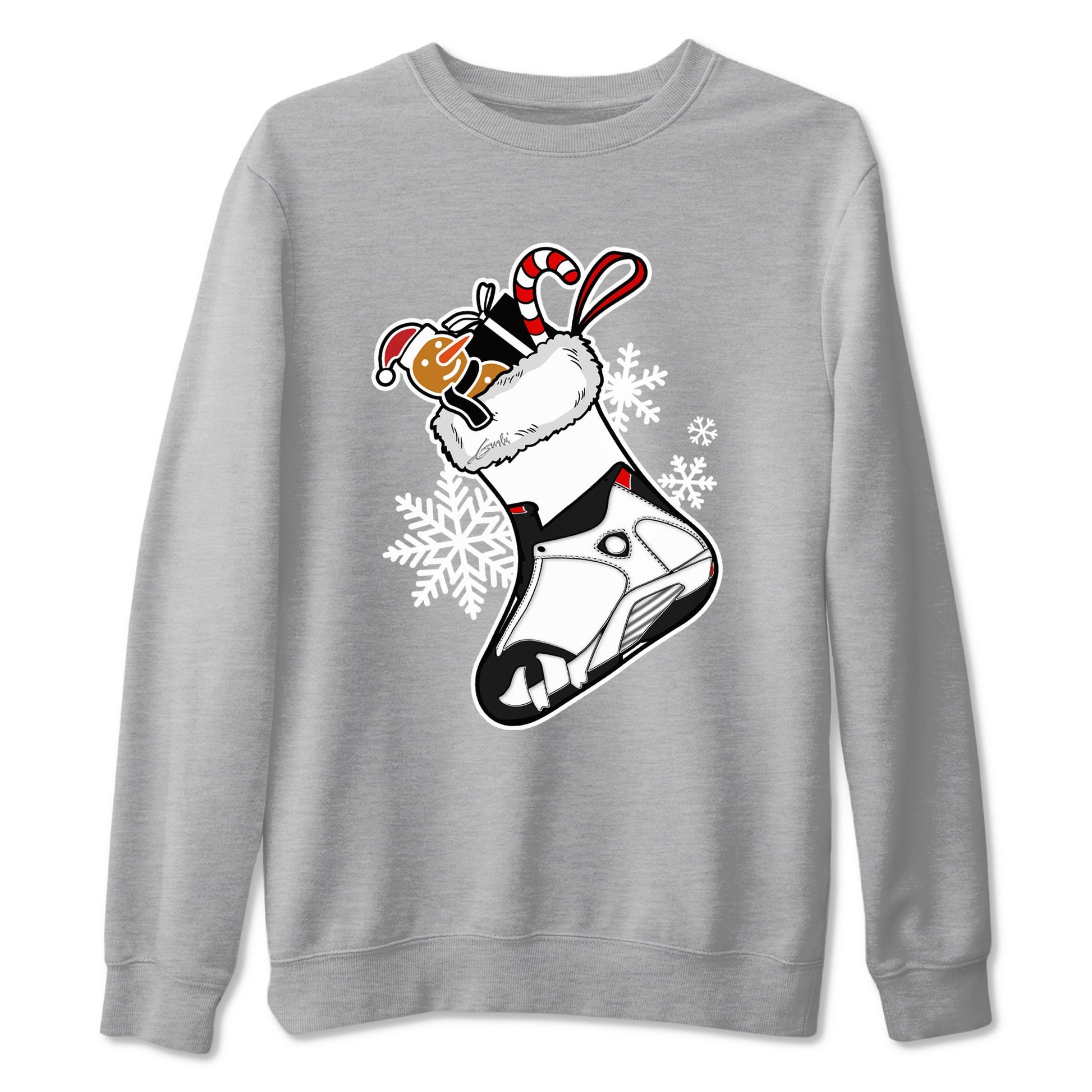 14s Black Toe shirts to match jordans Christmas Sneaker Stocking t shirts to match sneakers Air Jordan 14 Retro Black Toe match shoes to clothes SNRT Sneaker Tees unisex cotton Heather Grey 2 shirts
