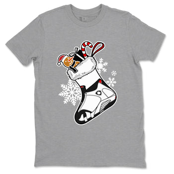 14s Black Toe shirts to match jordans Christmas Sneaker Stocking t shirts to match sneakers Air Jordan 14 Retro Black Toe match shoes to clothes SNRT Sneaker Tees unisex cotton Heather Grey 2 shirts