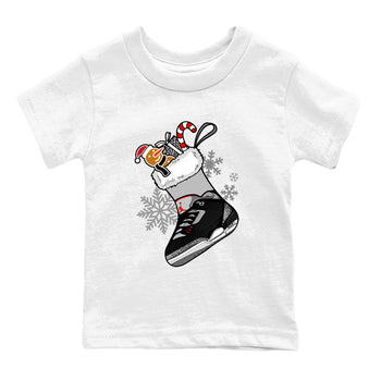 3s Black Cement shirts to match jordans Christmas Sneaker Stocking t shirts to match sneakers Air Jordan 3 OG Black Cement match shoes to clothes SNRT Sneaker Tees Youth Baby White 2 tee
