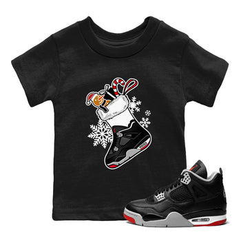4s Bred Reimagined shirts to match jordans Christmas Sneaker Stocking t shirts to match sneakers Air Jordan 4 Retro Bred Reimagined match shoes to clothes SNRT Sneaker Tees Youth Baby Black 1 tee