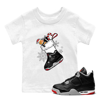 4s Bred Reimagined shirts to match jordans Christmas Sneaker Stocking t shirts to match sneakers Air Jordan 4 Retro Bred Reimagined match shoes to clothes SNRT Sneaker Tees Youth Baby White 1 tee