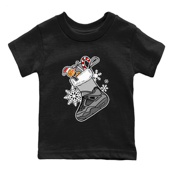 4s Paris Olympics shirts to match jordans Christmas Sneaker Stocking t shirts to match sneakers Air Jordan 4 SE Wet Cement match shoes to clothes SNRT Sneaker Tees Youth Baby Black 2 tee